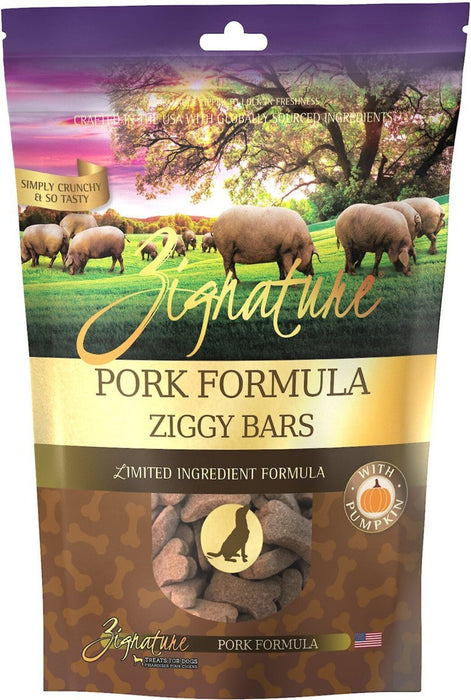 **Zignature Dog Ziggy Bar Treat Pork 12oz. - Petsplace.store